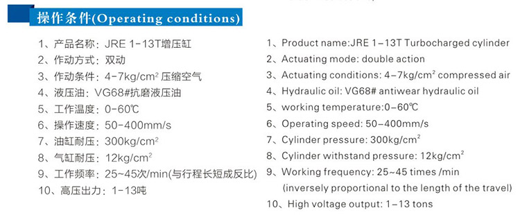 JRE直壓式91视频免费入口缸操作條件