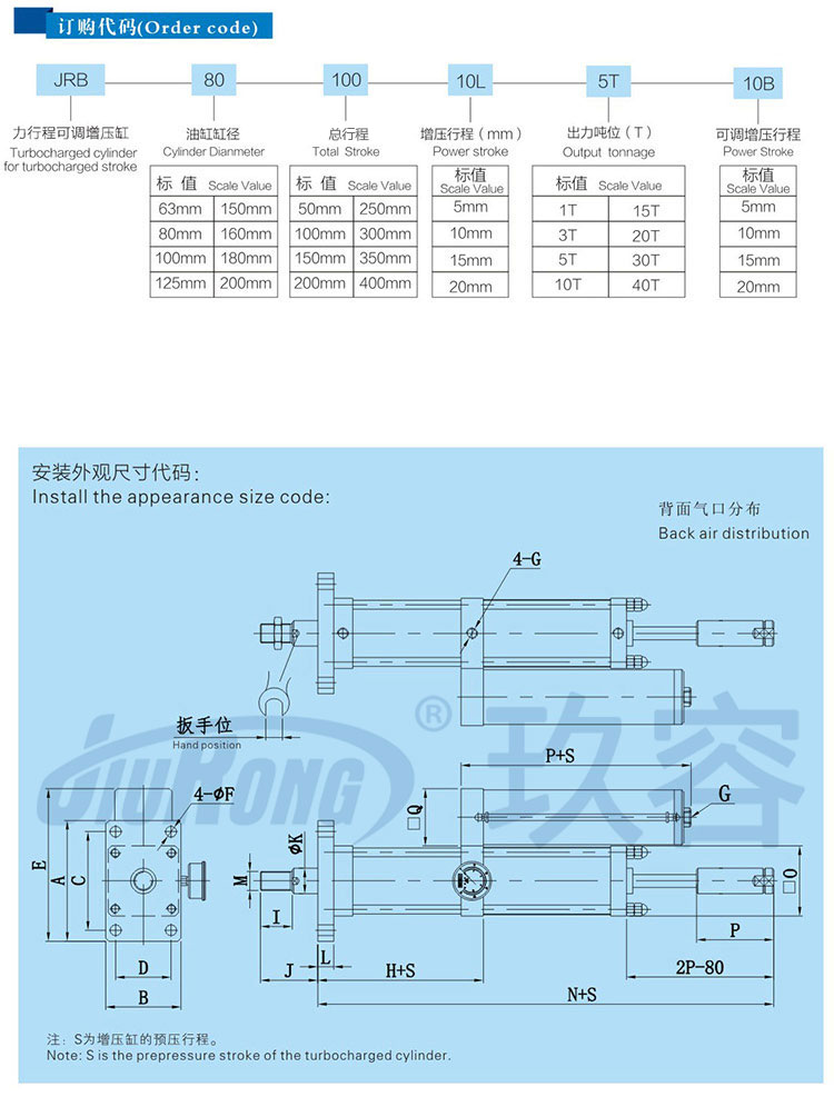 力行程可調91视频免费入口缸訂購尺寸代碼